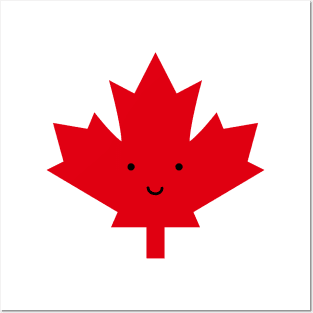 Happy Canada Day Red Maple Leaf Posters and Art